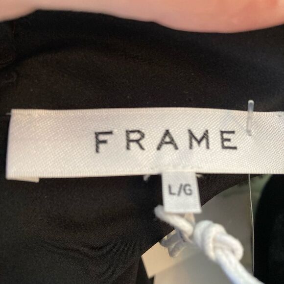 FRAME BNWT pure silk sexy high neck button with cutout neckline silk blouse🦋 - Picture 7 of 9